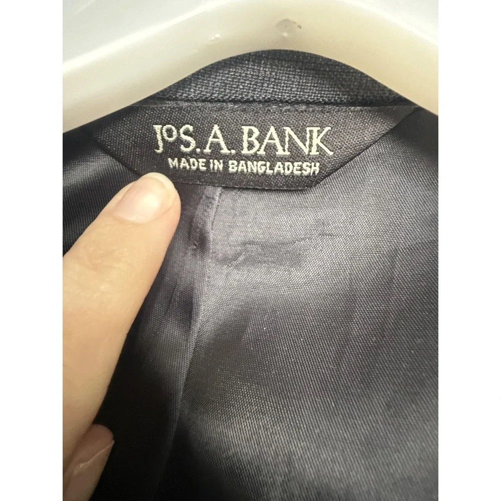 Jos. A. Bank Suit Mens 44 39x30 Gray 100% Wool 2 Piece‎ Jacket Pants Formal